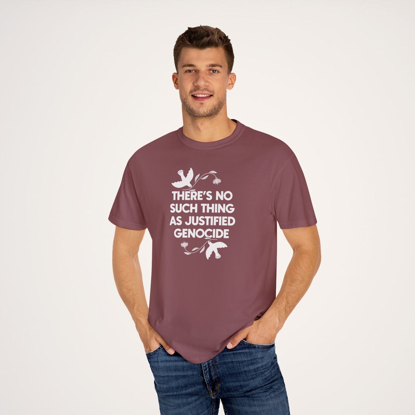 No Justified Genocide Tee / Comfort Colors Unisex T-shirt / Support Palestine, Gaza, Sudan, Congo