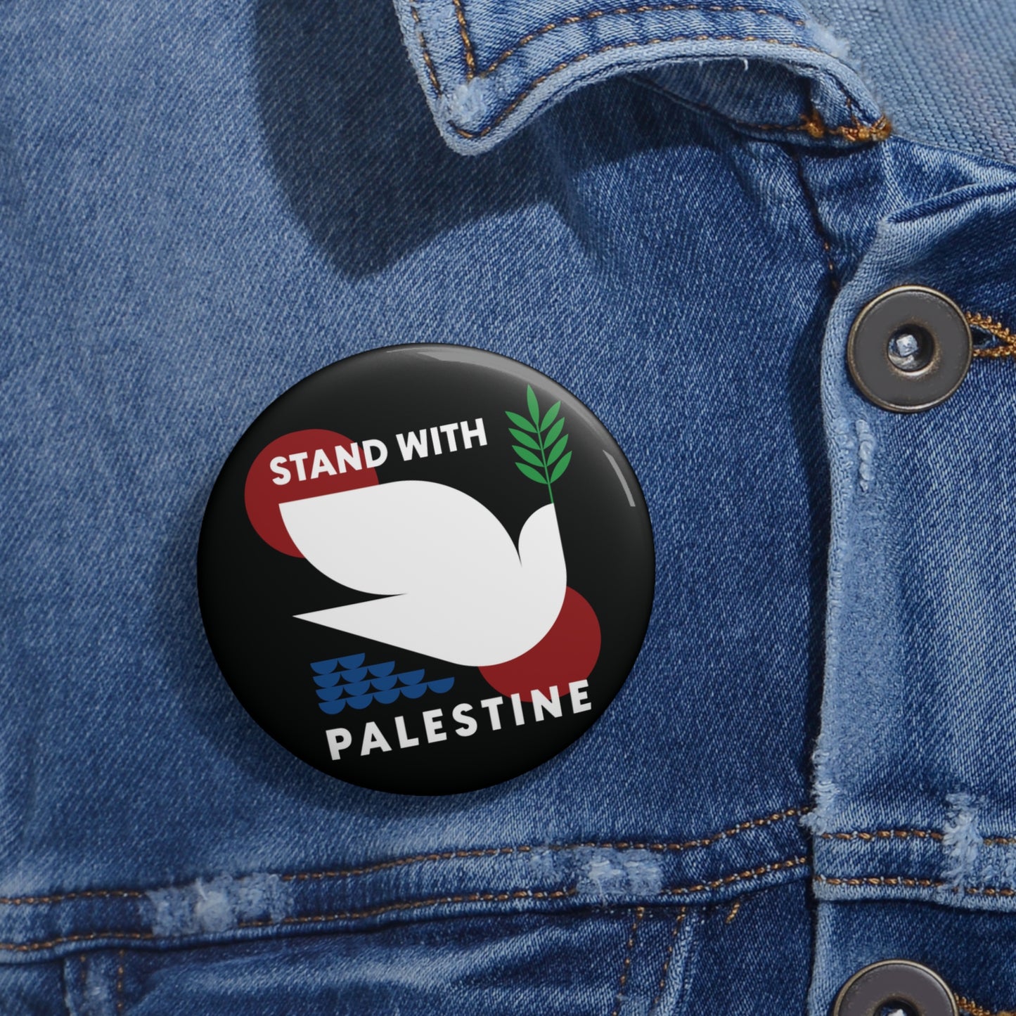 Stand With Palestine / Round Badge Pin Buttons