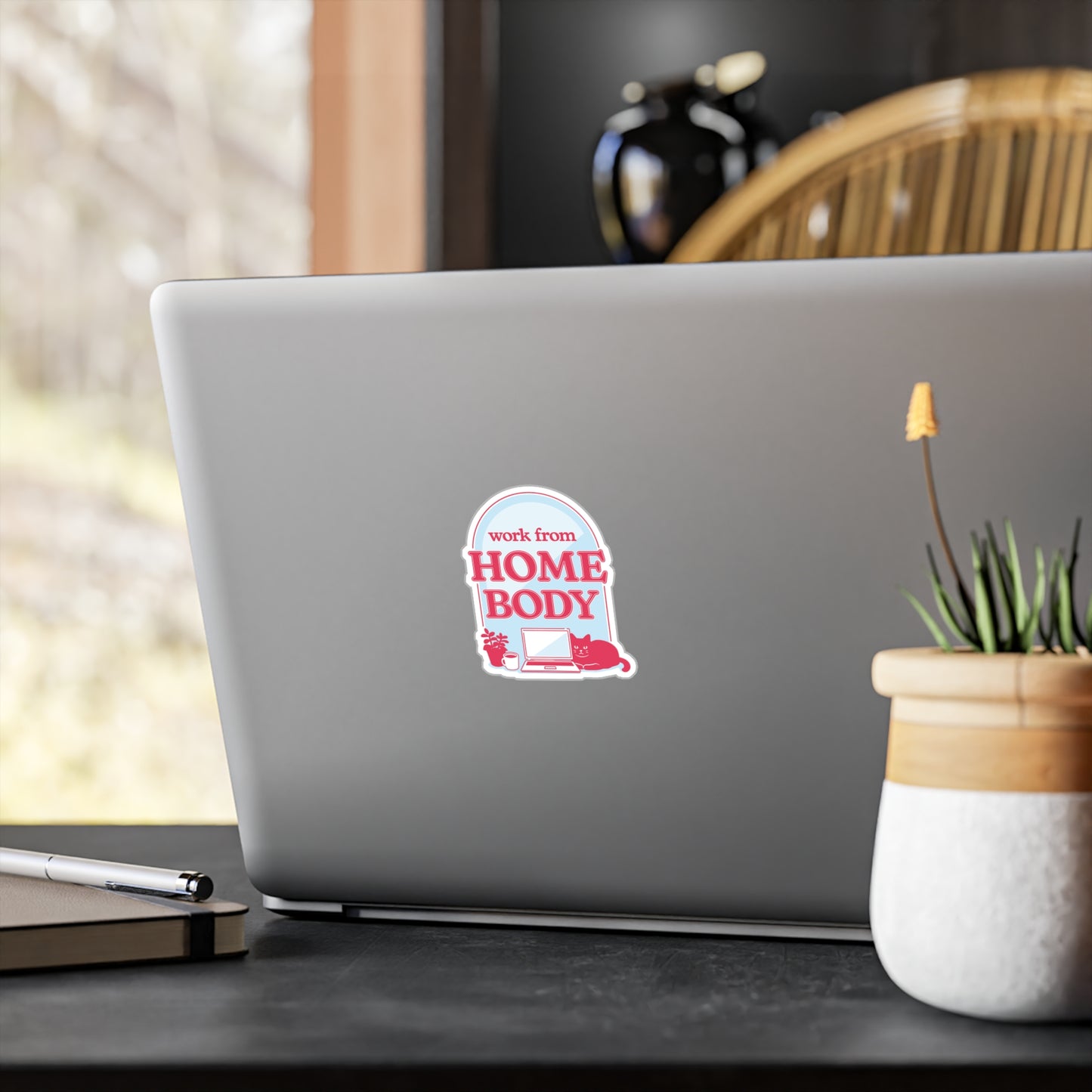 Work From Home Body / 2.5" x 3" Vinyl Sticker / WFH remote work life / laptop sticker