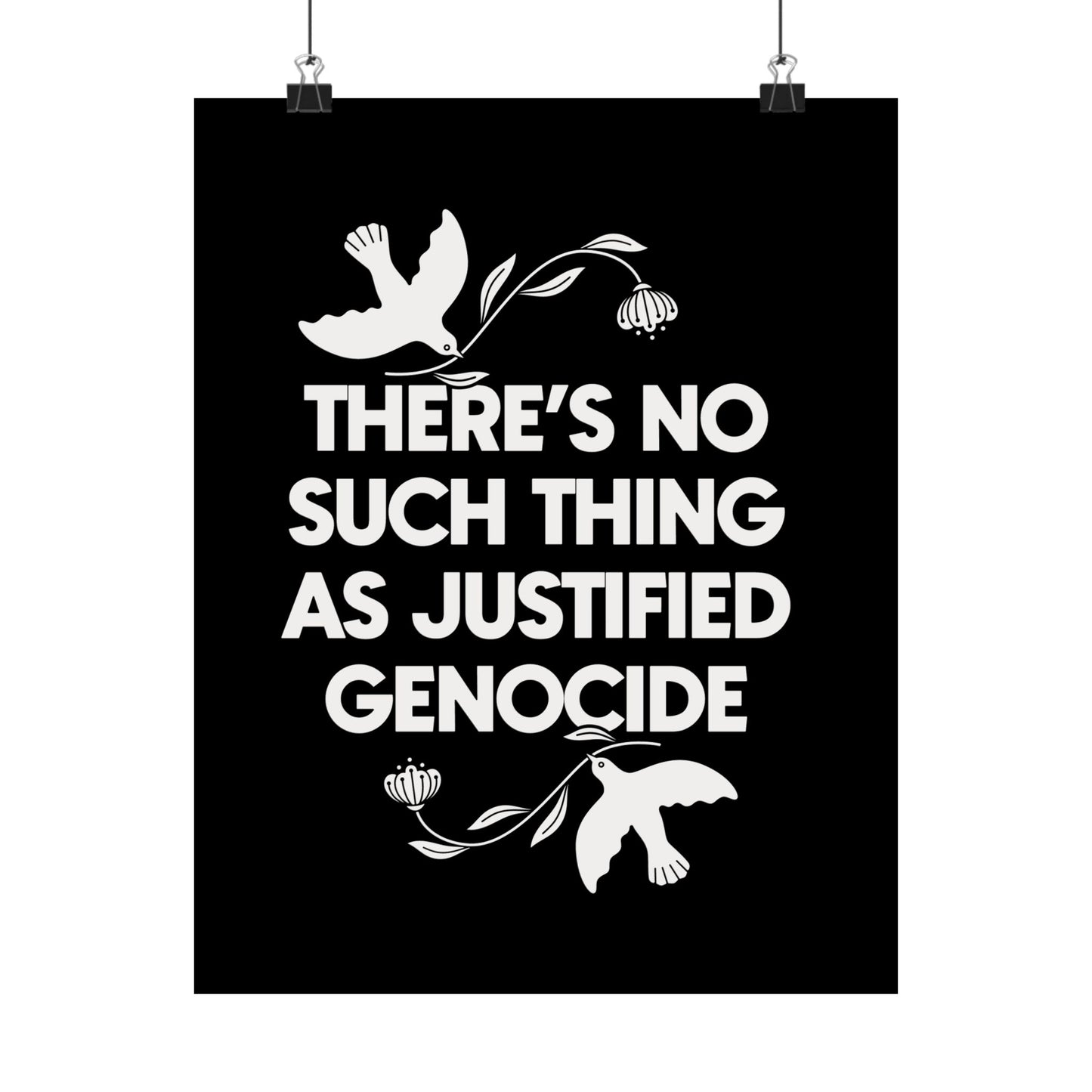 No Justified Genocide Poster / Palestine, Sudan, Congo / Matte Vertical Art Print