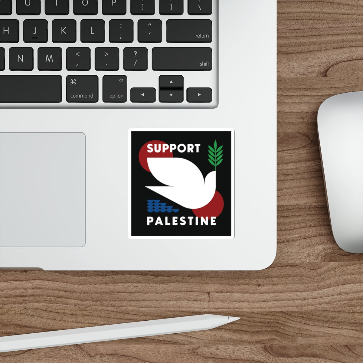 Support Palestine Sticker / Matte Die-Cut Vinyl w/ Dove / Size 2"x2" or 3"x3"