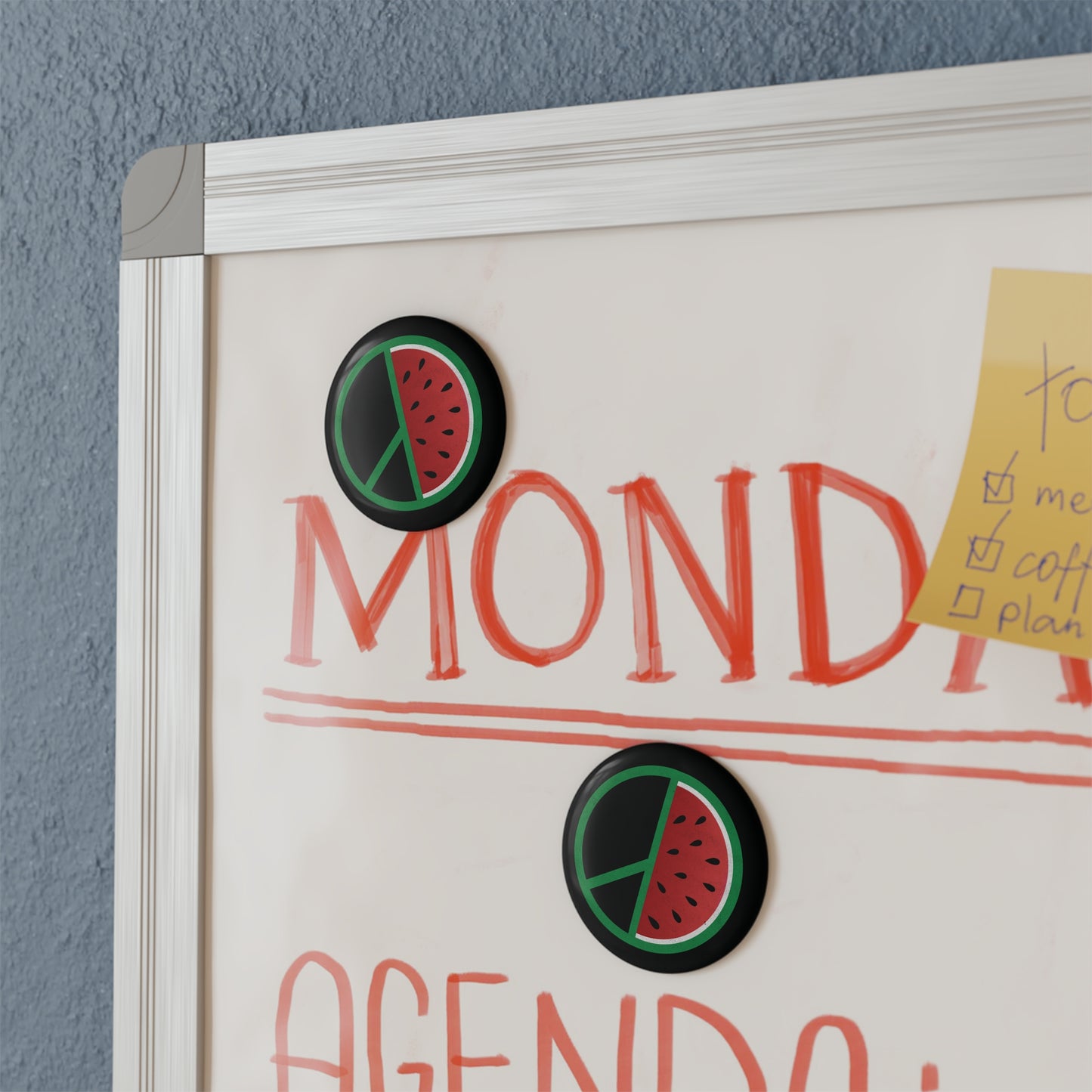 Peace Watermelon Magnet / 2.25 Inch Button Magnet, Round (1 pcs)