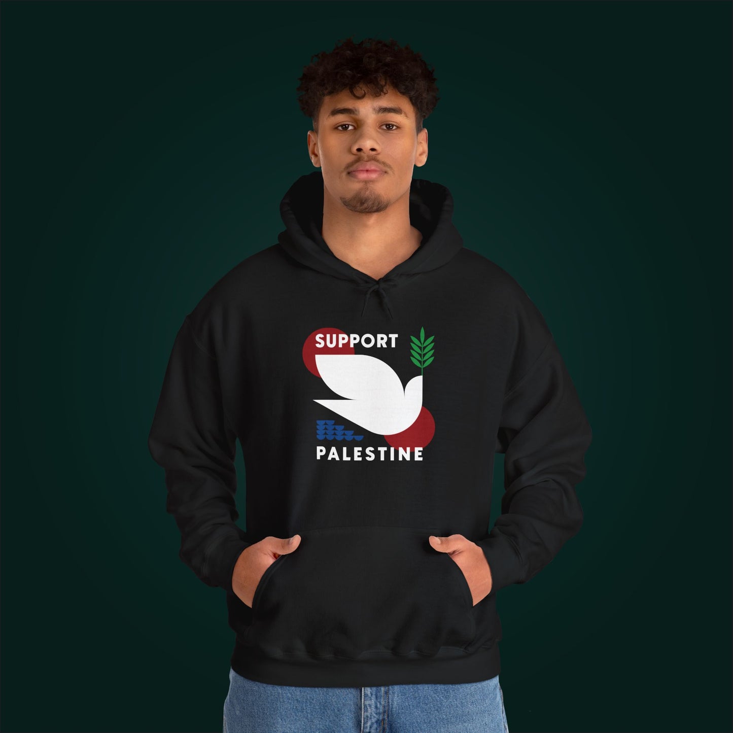 Support Palestine Hoodie / Black Unisex Heavy Blend™ Hooded Sweatshirt