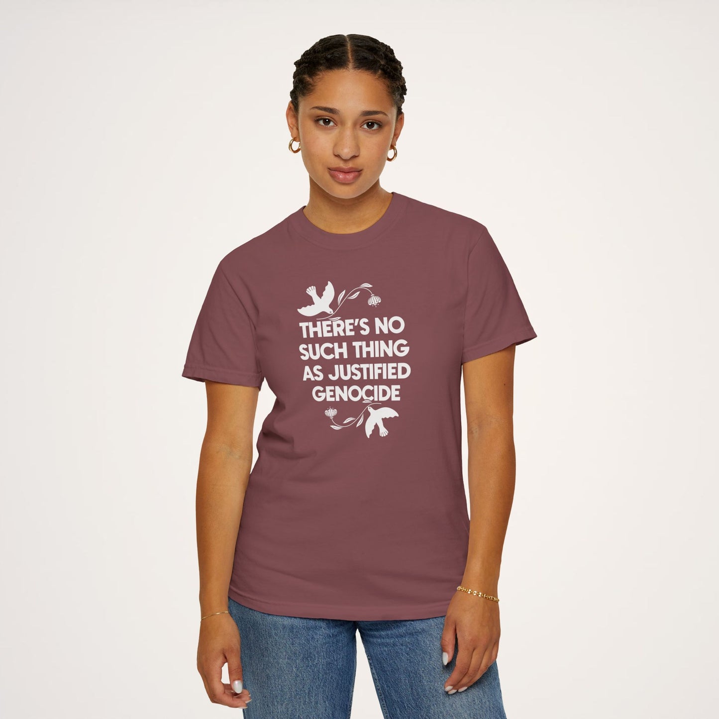 No Justified Genocide Tee / Comfort Colors Unisex T-shirt / Support Palestine, Gaza, Sudan, Congo
