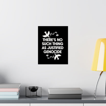 No Justified Genocide Poster / Palestine, Sudan, Congo / Matte Vertical Art Print