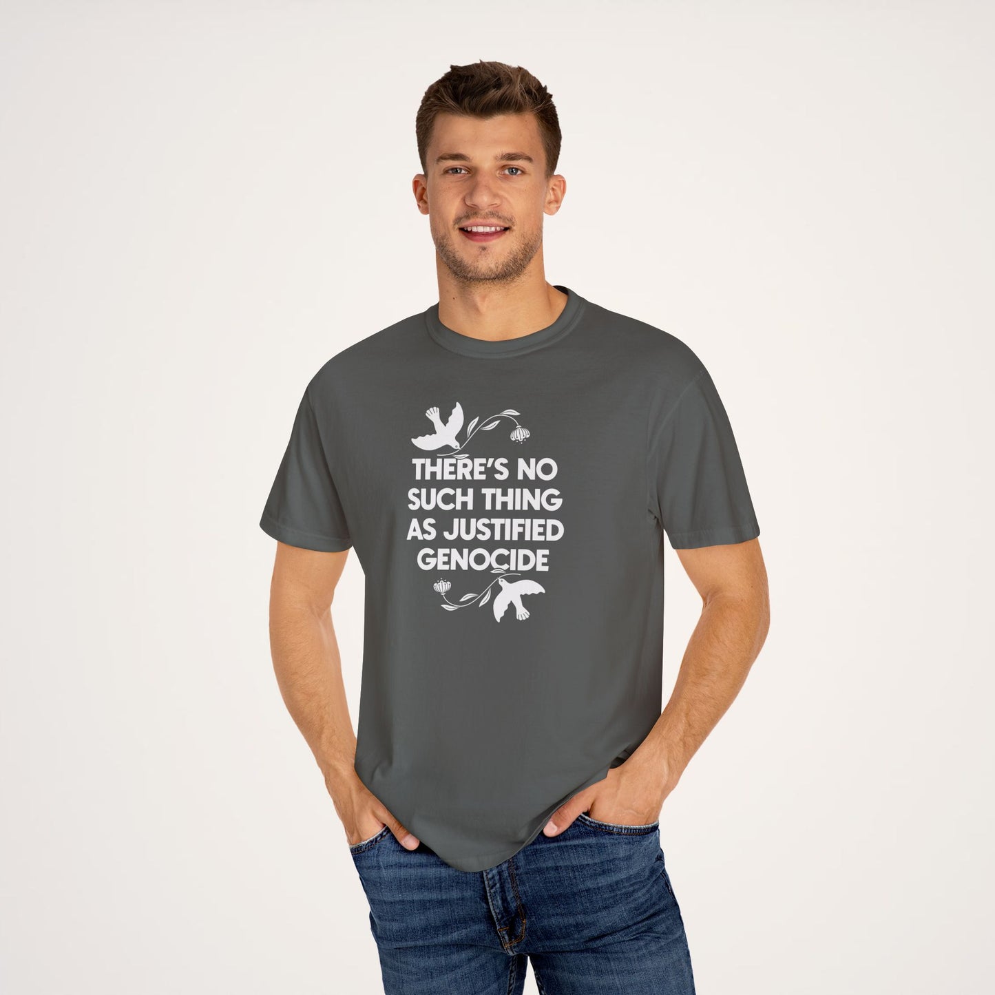 No Justified Genocide Tee / Comfort Colors Unisex T-shirt / Support Palestine, Gaza, Sudan, Congo