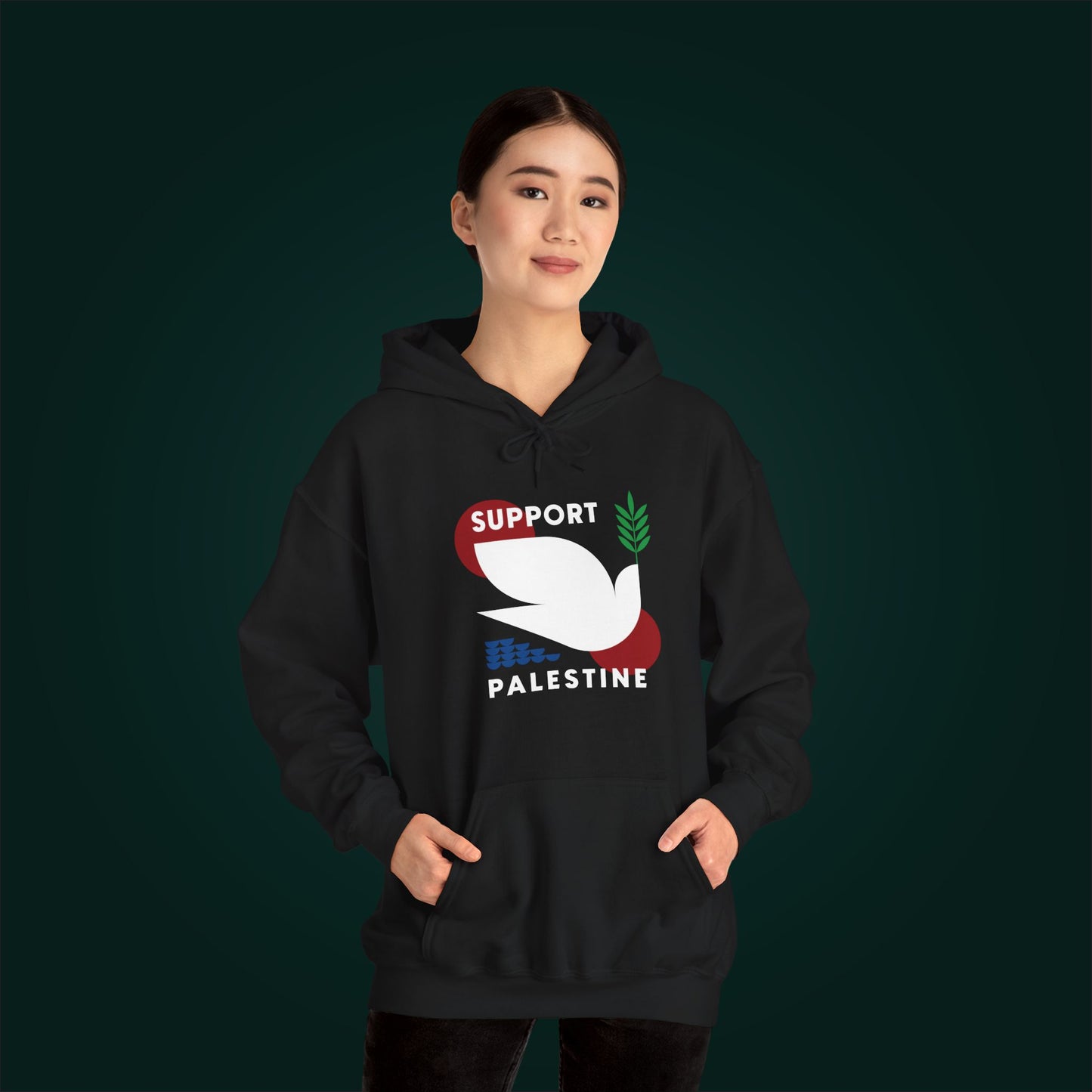 Support Palestine Hoodie / Black Unisex Heavy Blend™ Hooded Sweatshirt