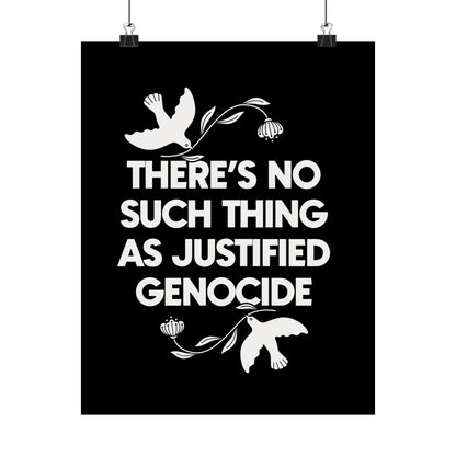 No Justified Genocide Poster / Palestine, Sudan, Congo / Matte Vertical Art Print